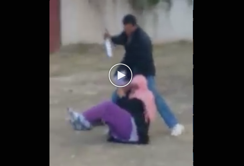 صورة خطيــر: رجل ينقذ إمرأة من الموت بعد أن حاول زوجها أن يقتلها بسكين بسيدي قاسم (فيديو)